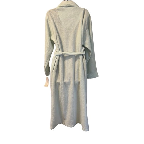 Vintage Moon Dance Robe Mint Green Embroidered Floral Sz Medium Fleece Lined NWT - Picture 3 of 9